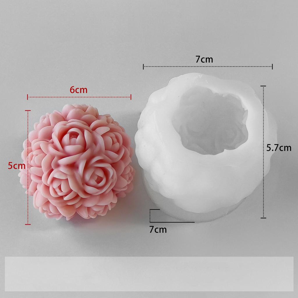 Flower Ball Mold Silicone Rose Ball Mold Aroma Candle Mold Aroma For Crafting Home Fragrance Romantic