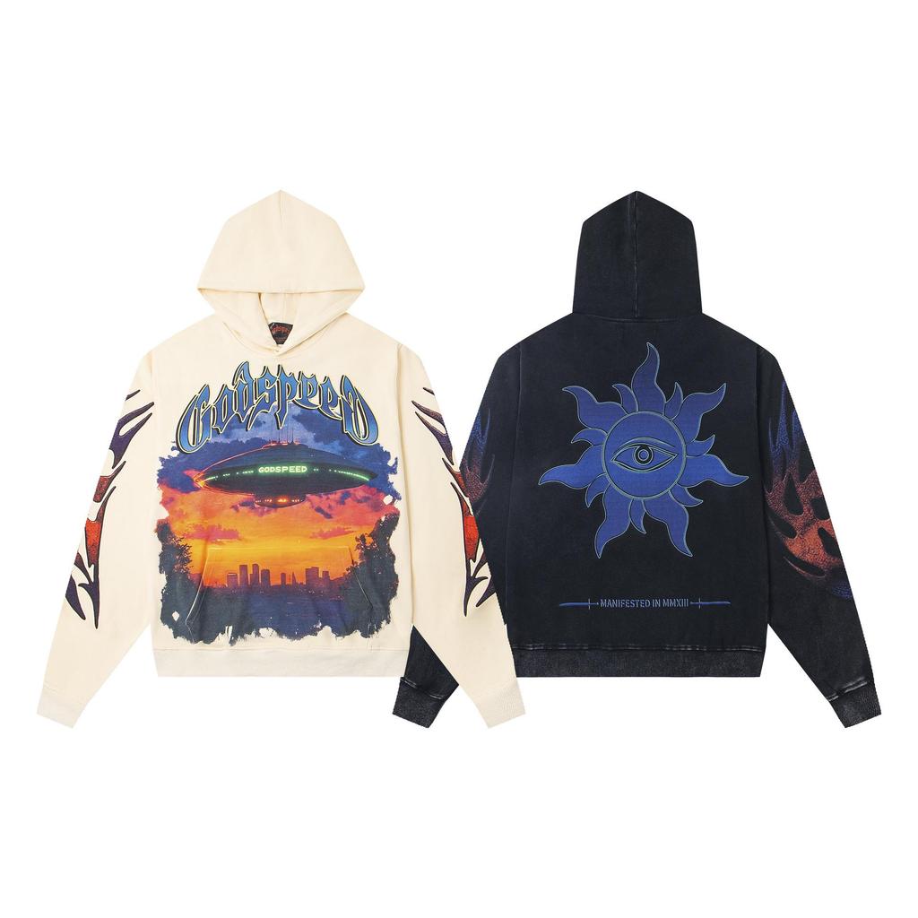 Unisex GOD Skull Rock Band Print Hoodie - Autumn/Winter 2025 Collection