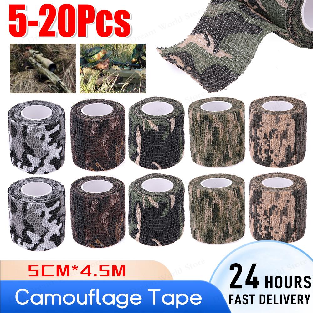 20PCS for Camouflage Bandage Self-adhesive Breathable Elastic Bandage Outdoor Hunting for Movement Fixation of Fingers Wrists an