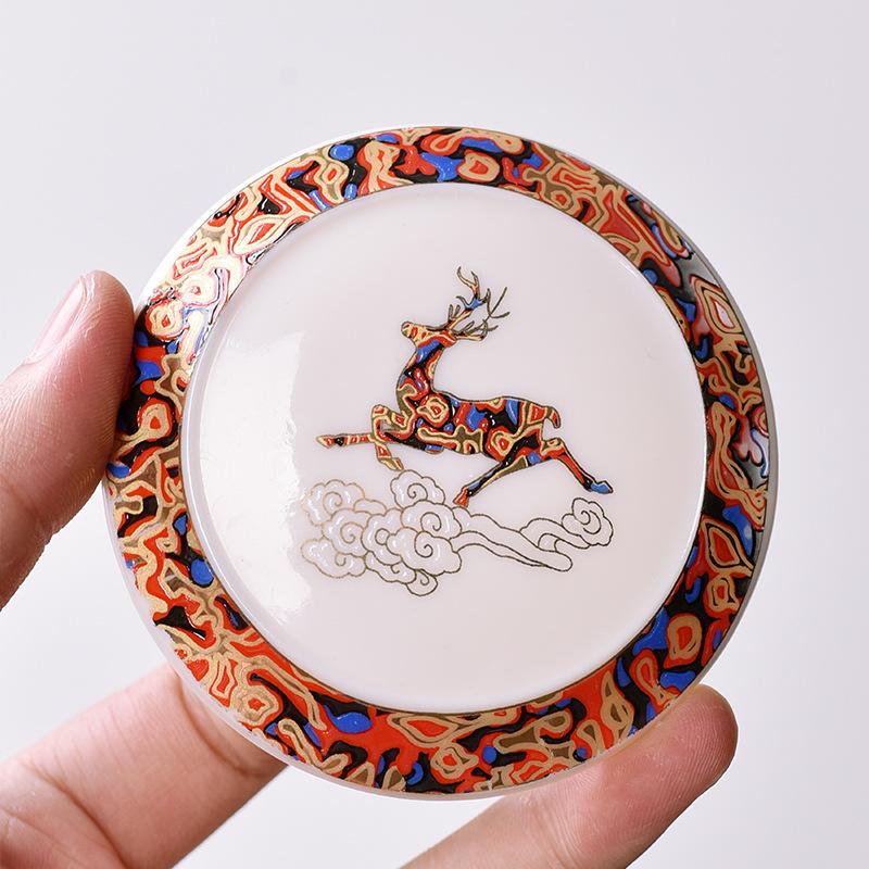 Fuxing Deer Ceramics Carry-on Pot of Three Cups Portable Travel Tea Set Glass Kuaike Cup