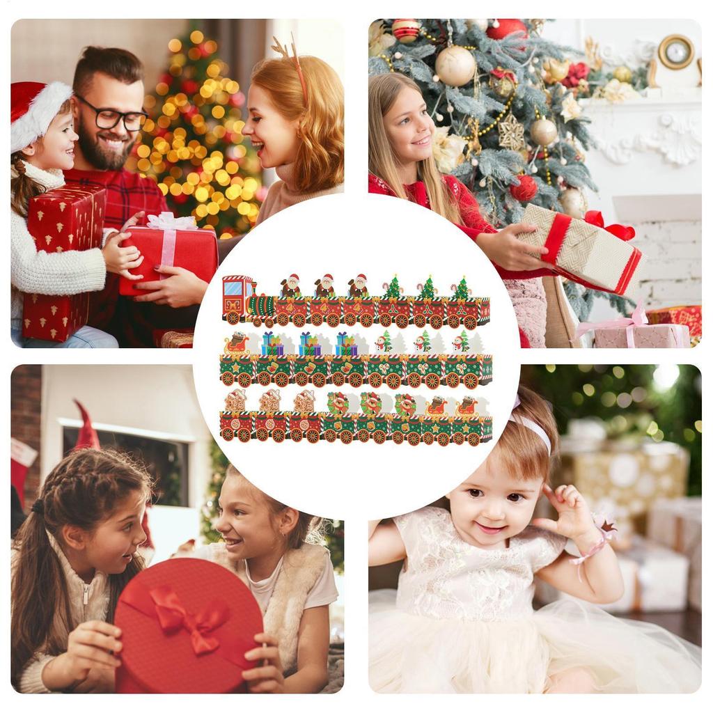 Christmas Gift Boxes Train Shape Multi Compartment Storage Organizer 24 Pieces Christmas Gift Storage Box For Kids Friends Home