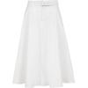 Women's Cotton Blend A-Line Long Skirt with Detachable Belt