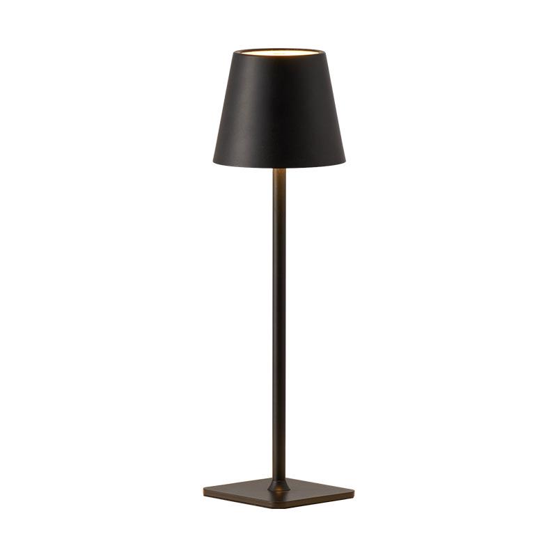 Rechargeable High-Leg Iron Table Lamp - Outdoor Touch-Control, Three-Color USB Light for Restaurants