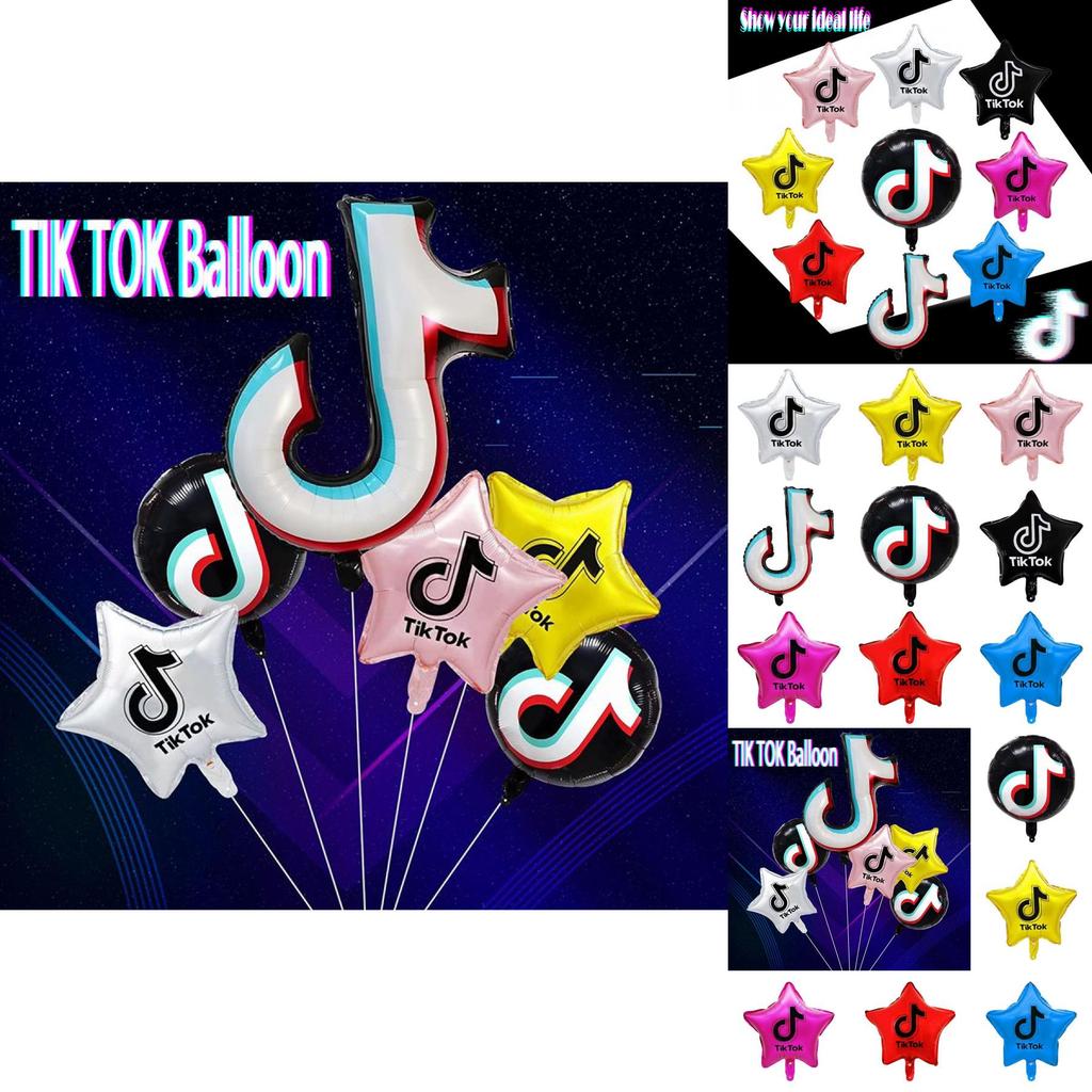 Vibrant Multicoloured Tik Tok Themed Foil Balloon For Celebrations And Special Events