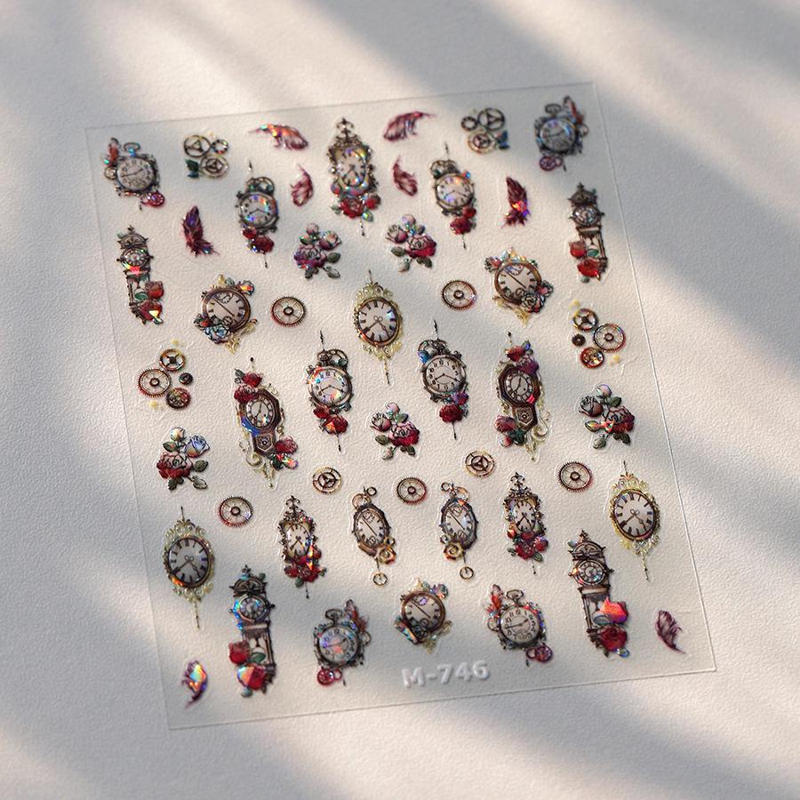 

Матовые крафтовые ферритовые рельефные часы самоклеящиеся наклейки-гвозди - Серия горячего тиснения M-746