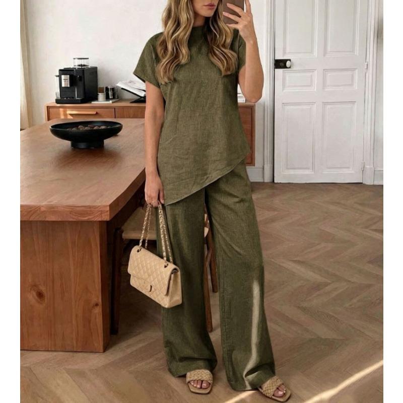 JPNTKY Women's Fashion Casual Short Sleeve Pants Suits
