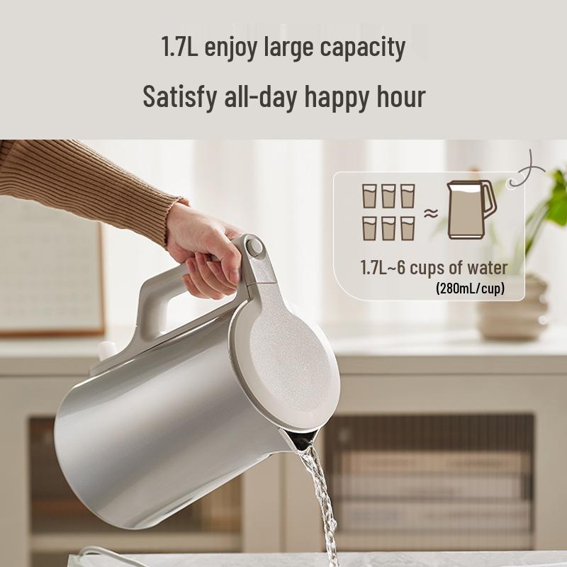 Midea 2024 Stainless Steel 1.7L Electric Kettle with Auto Power-Off