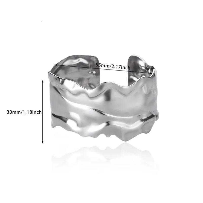 Folded titanium steel open bracelet niche temperament cold wind geometric bracelet personalized design feeling jewelry