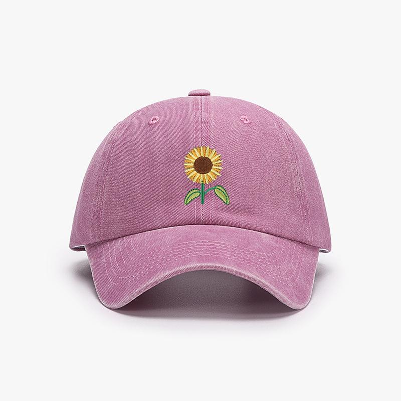 Berretto da Baseball Girasole Ricamato Pianta Papà Cappellino Trucker alla Moda Lavato Vintage Cappello da Sole da Donna Cotone Cappelli da Mamma