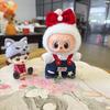 Only clothes]For  Pendant Pull Cloth Doll for the First and Second Generation Blind Box For  LABUBU Clothes Bear Suspenders Pants Suit