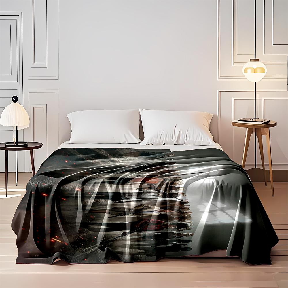 Battle Royale Heroes in Action Scene Blanket Flannel blanket for bedroom, living room, sofa, and nap sofas.