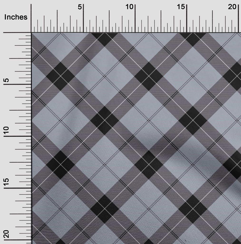 oneOone Cotton Flex Fabric Tartan Check Print Fabric By The Yard 40 Inch