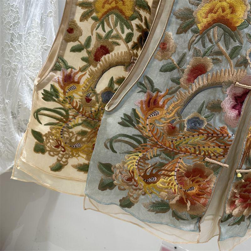 Summer 2025 Embroidered Vest Women's Sleeveless Embroidered Vest Jacket Vest