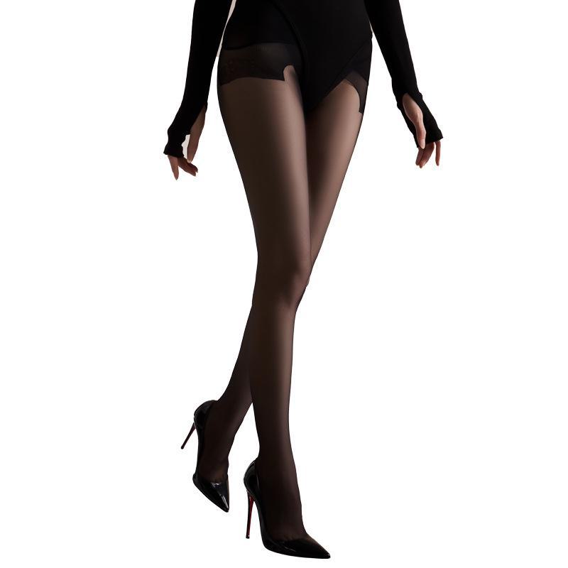 Dámské ultratenké odolné bezešvé punčochy, černé punčochové kalhoty proti zatržení a ponožky s ananasovým vzorem, které nesjíždějí