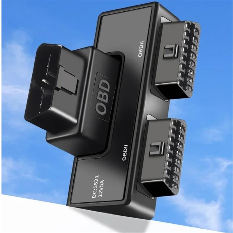 OBD2 One Divided Into Two Adapter Wire Auto Truck OBD Expansion Cable Connector Adapter Cable with DC5521 Interface