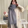 Solid Color Atmosphere Scarf Women's Winter New Korean Version Student Versatile Thickened Shawl Warm and White Scarf