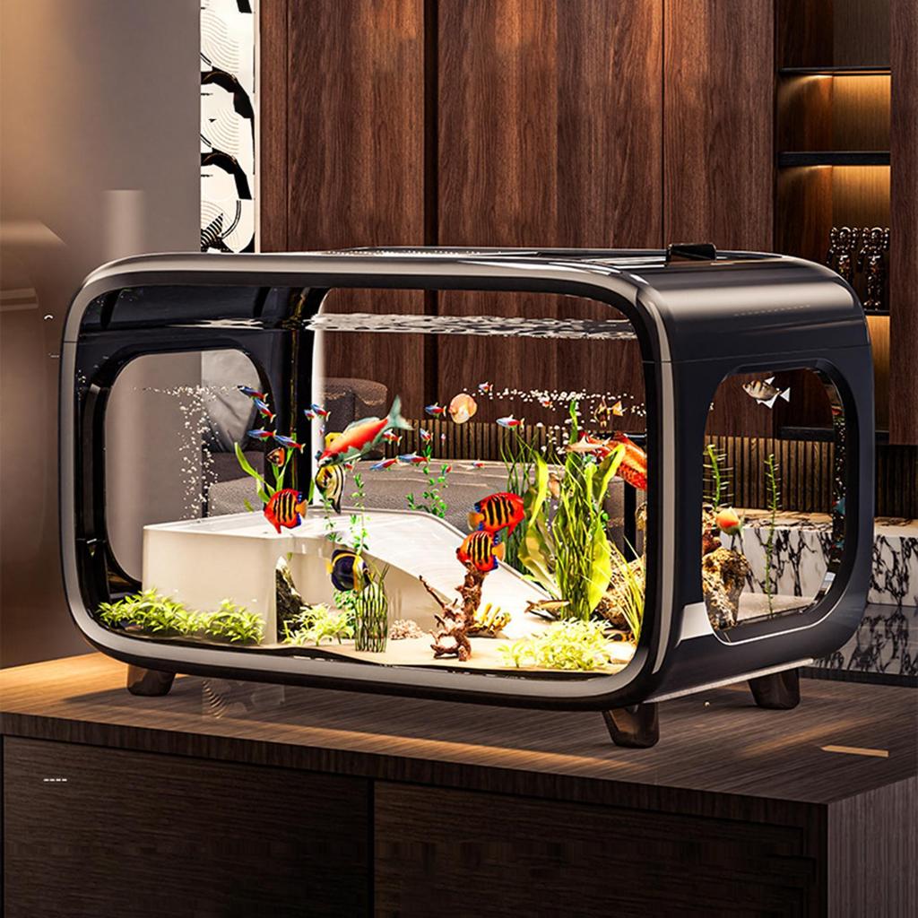 Aquário Acrílico Transparente Aquário Resistente a Quedas Tanque Hidropônico Decoração de Casa e Paisagem Ornamental Tanque de Tartaruga