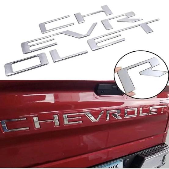 Tailgate ABS erts Letters Fit Suitable for Chevrolet Silverado 3D Raised Strong Adhesive Decals Letters Tailgate Emblems