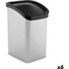NC Poubelle 23L Basculante Argentée Plastique (6 Unités)
