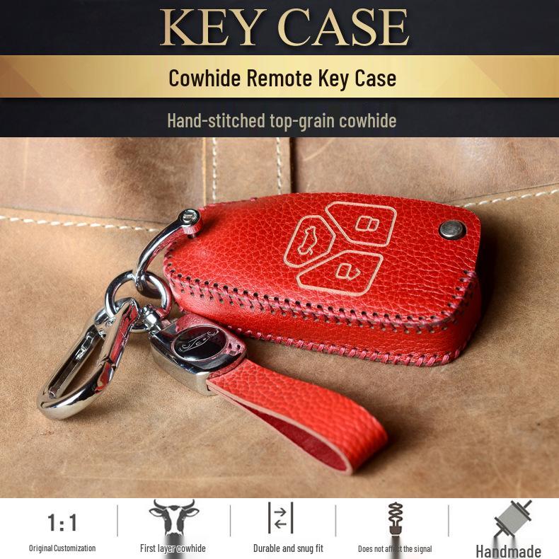 Real Leather Case for Modified Folding Keys: Compatible with Xiongbing Kia, Honda, Toyota, Iron General Remotes