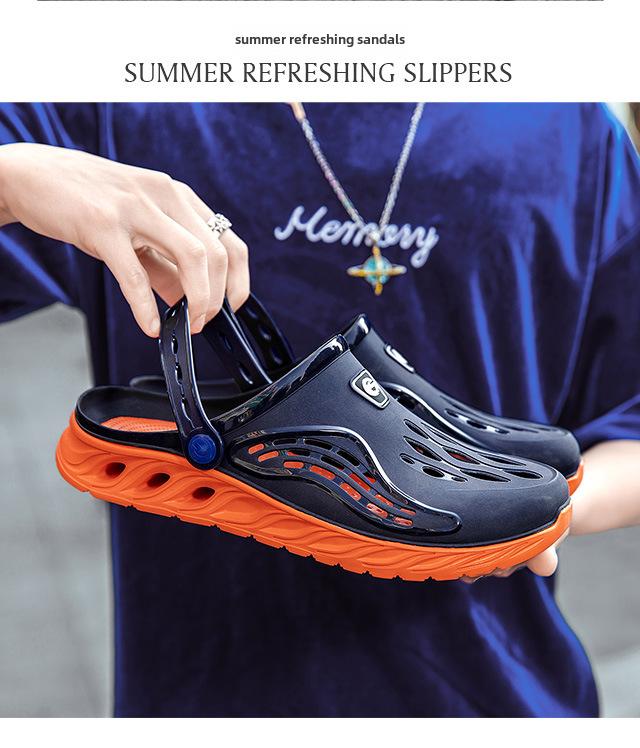 Men's Summer Trend Thick-Soled Outdoor Non-Slip Closed-Toe Casual Beach Shoes