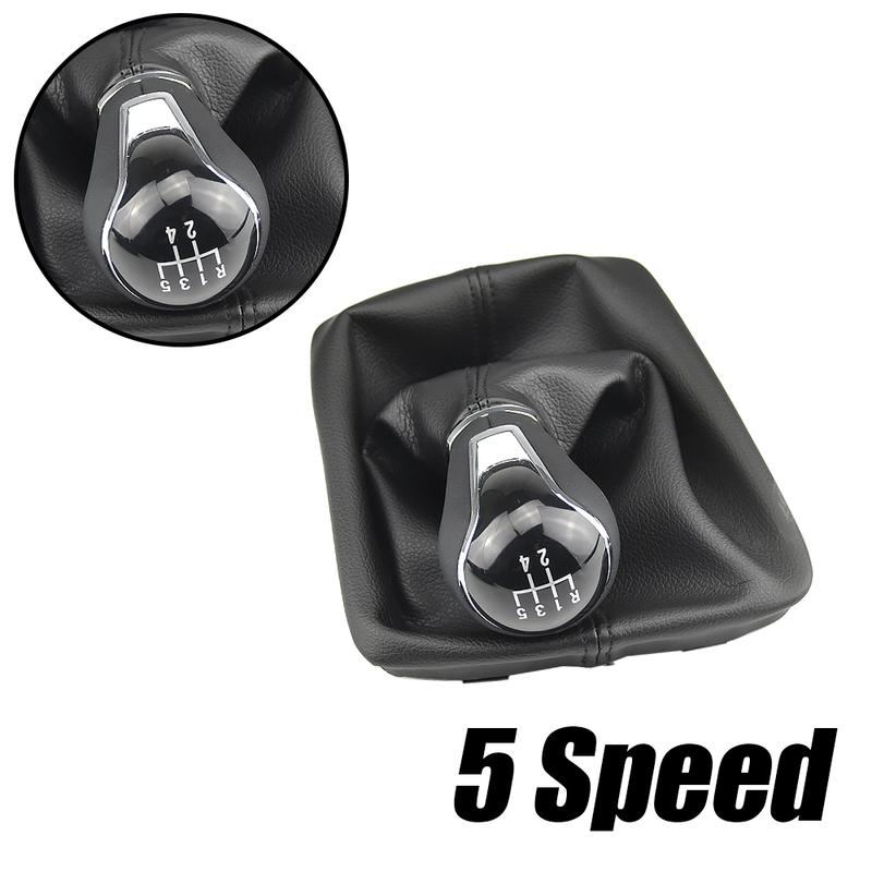 Car-Styling 5/6 Speed Gear Stick Shift Knob Level Leather Boot Fit For Seat Leon 5Doors 2012-