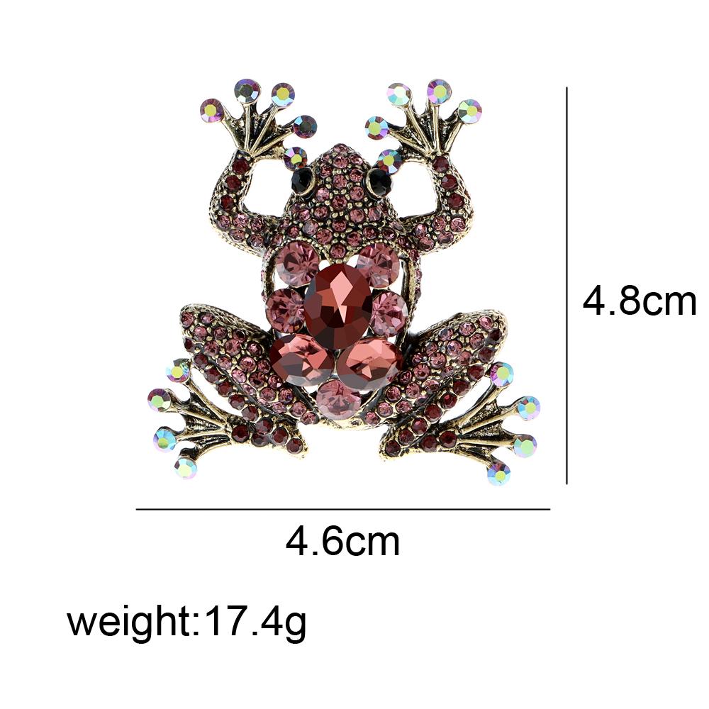 Noi 3 culori disponibile Broșe frumoase broaște pentru femei Pin design animal Bijuterii cu strass complet de înaltă calitate