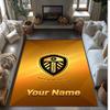 Leeds United Printed Crystal Velvet Rug Non‑Slip Crystal Velvet Carpet For Sofa Bedroom Indoor Home Decoration