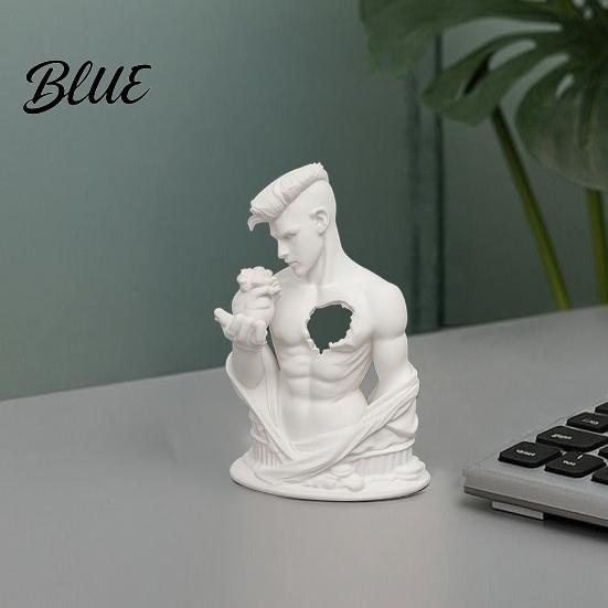 Palm-sized Decor Heart Warrior Figurine, 3D Printed Art Statue for Desk, Detailed Sculpture Minimalist Home Office, Creative Gift Compact Piece