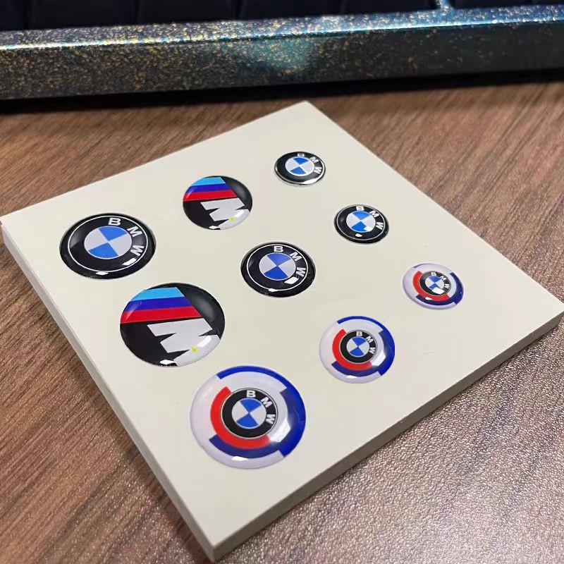 5Pcs 3D Aluminum Car Key Emblem Stickers, Auto Remote Key Logo Decal Replacement Badge Fit For BMW G30 G32 G01 G02 G05 G06 G07