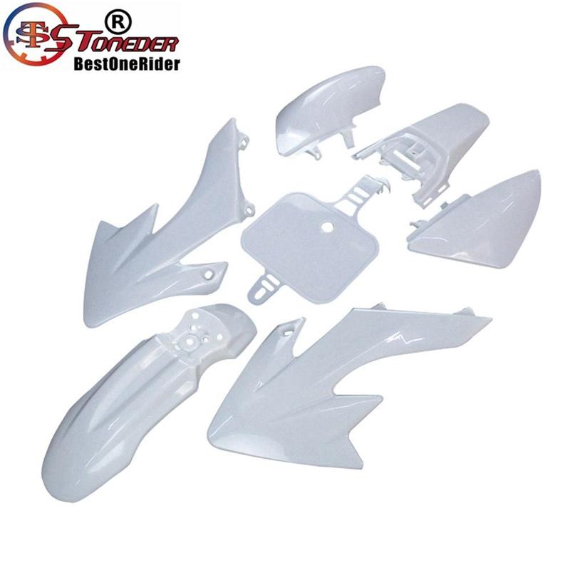STONEDER White Fairing Plastic Fender Kit For 50cc -  110cc 125cc 140cc 150cc 160cc CRF50 XR50  Pitsterpro Braaap SDG GPX DHZ