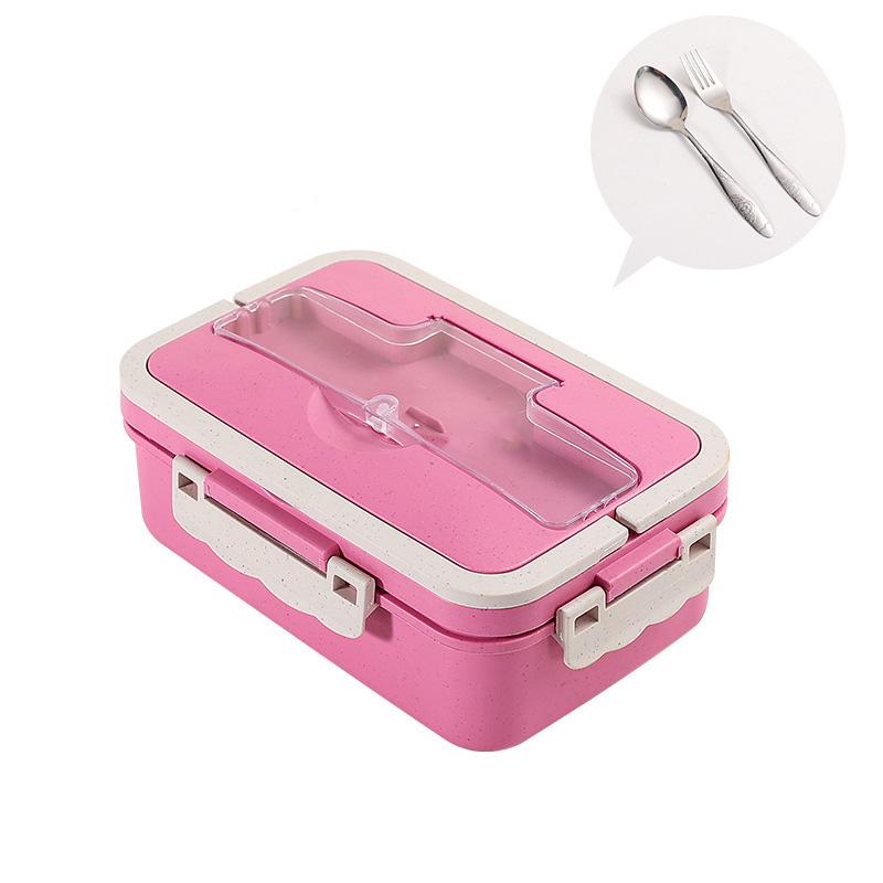 

1 шт. Контейнер для хранения продуктов Герметичный Микроволновый BPA-free Пшеничная солома Детский Дети с ложками палочками для еды Ланч-бокс Бенто-бокс