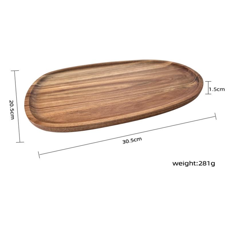 1Pcs Irregular Oval Serving Tray Wood Dinner Plates Fruit Dishes Dry Fruit Sushi Tea Tray Bread Wooden Plate Home Decoration
