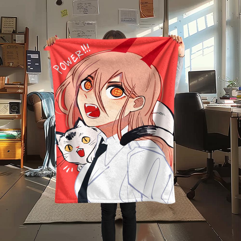 1Pc Cartoon Print Flannel Blanket, High Quality Comfortable for All Seasons, Home Decor, Warmth and Comfort, Perfect for Christmas Birthday Gift