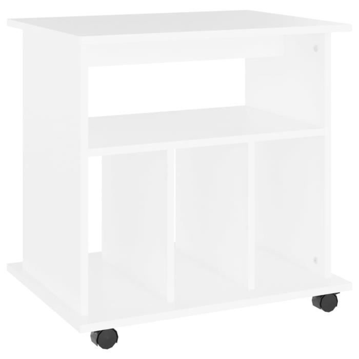 VidaXL Rolling Cabinet White 60x45x60 Cm Chipboard