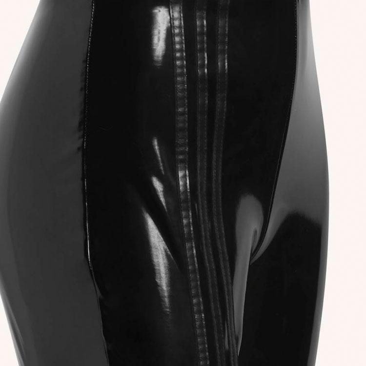 Adidas Originals X Ivy Park Collaboration FW23 Solid Color Shiny Tight Knit Sports Pants Women Bottoms Black IW1677