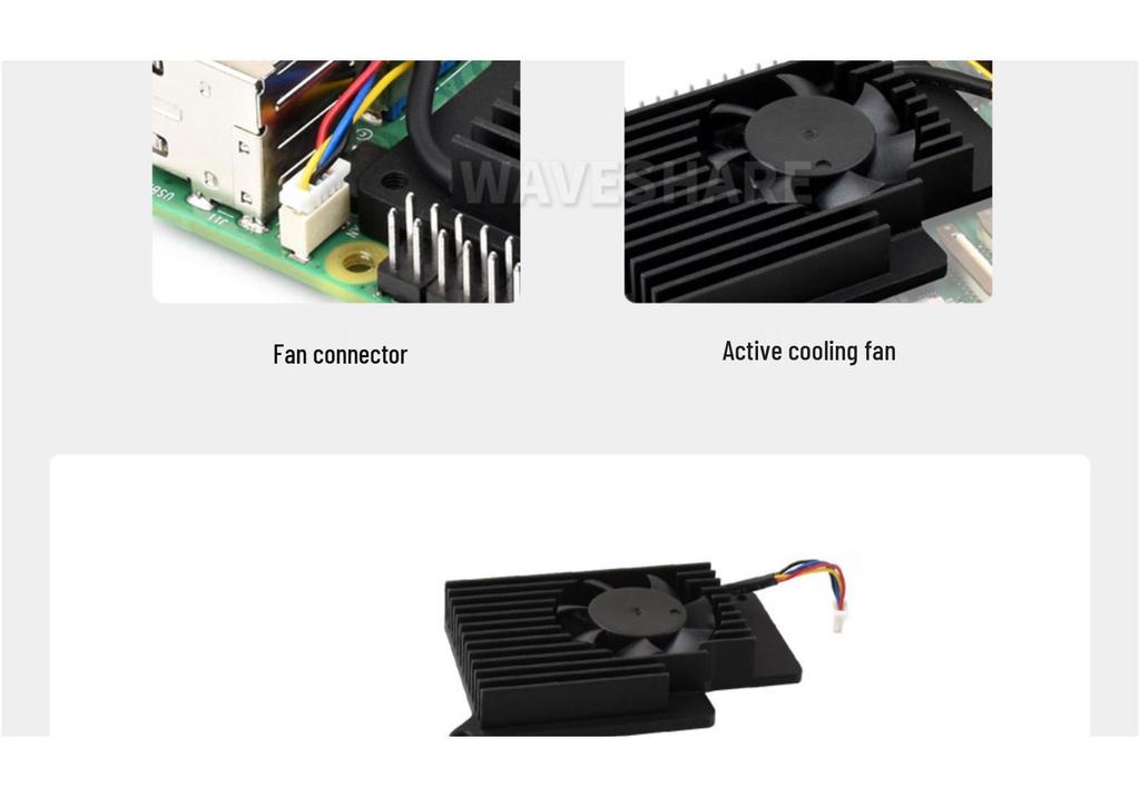 Raspberry Pi 5 Cooling Fan with Heatsink and Thermal Pad