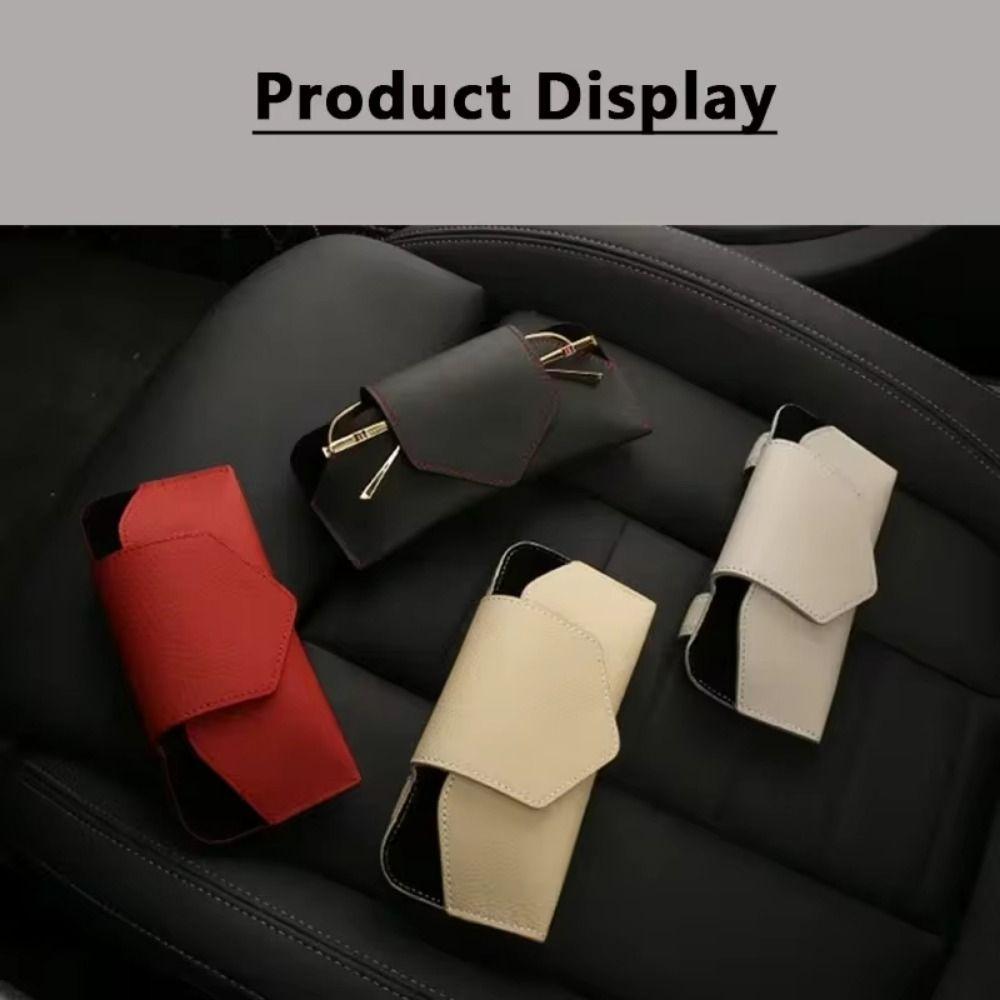 PU Leather Auto Eyeglasses Storage Case Auto Sun Visor Glasses Holder  for Car Sun Visor