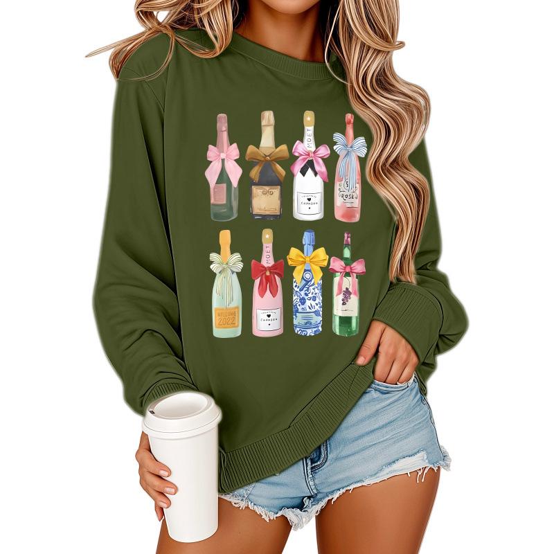 European & American Casual Printed Round Neck Sweatshirt 2025