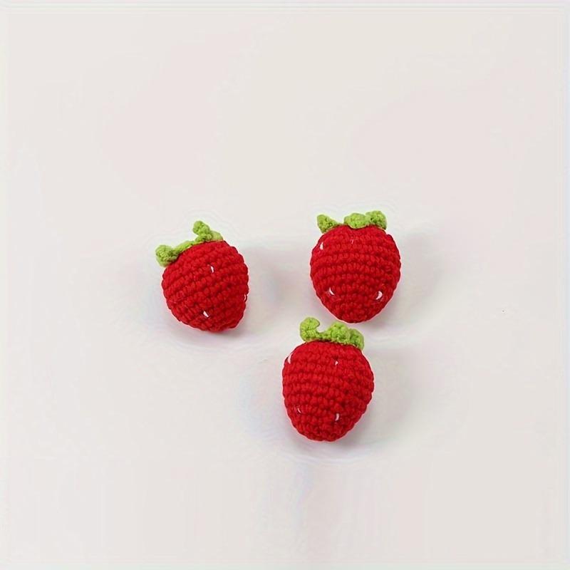 

Handicrafts Sewn Products Strawberry Accessories Woven Berry Pendant DIY Crafts Gift 3pcs червоний