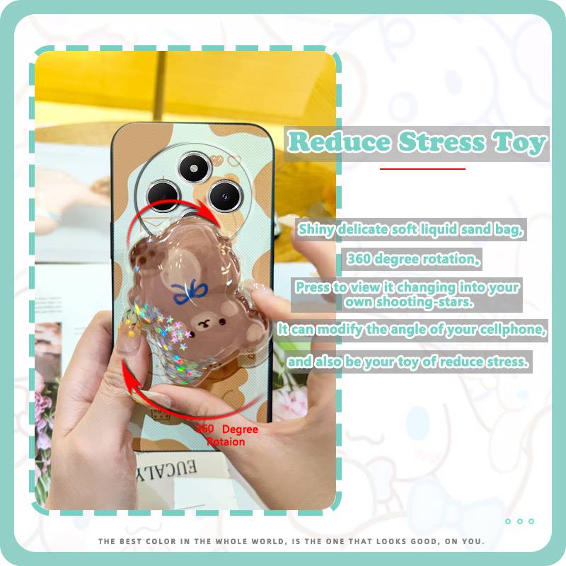 Silicone Dirt-resistant Phone Case For Redmi A4 5G Durable Cute Waterproof Quicksand protective Cartoon Soft Case TPU