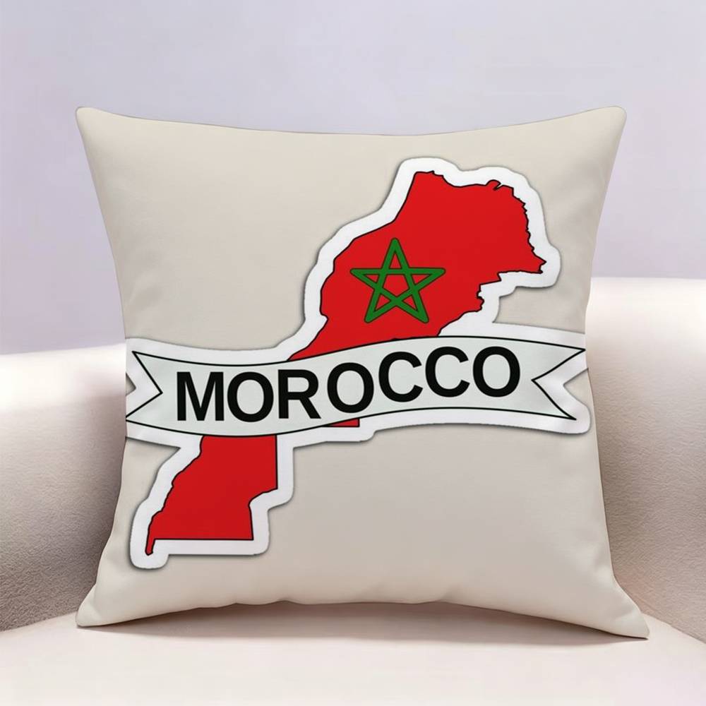 Morocco Map Flag Doublesided Print Pillow Case Cushion Cover Throw Pillow Case For Car Sofa