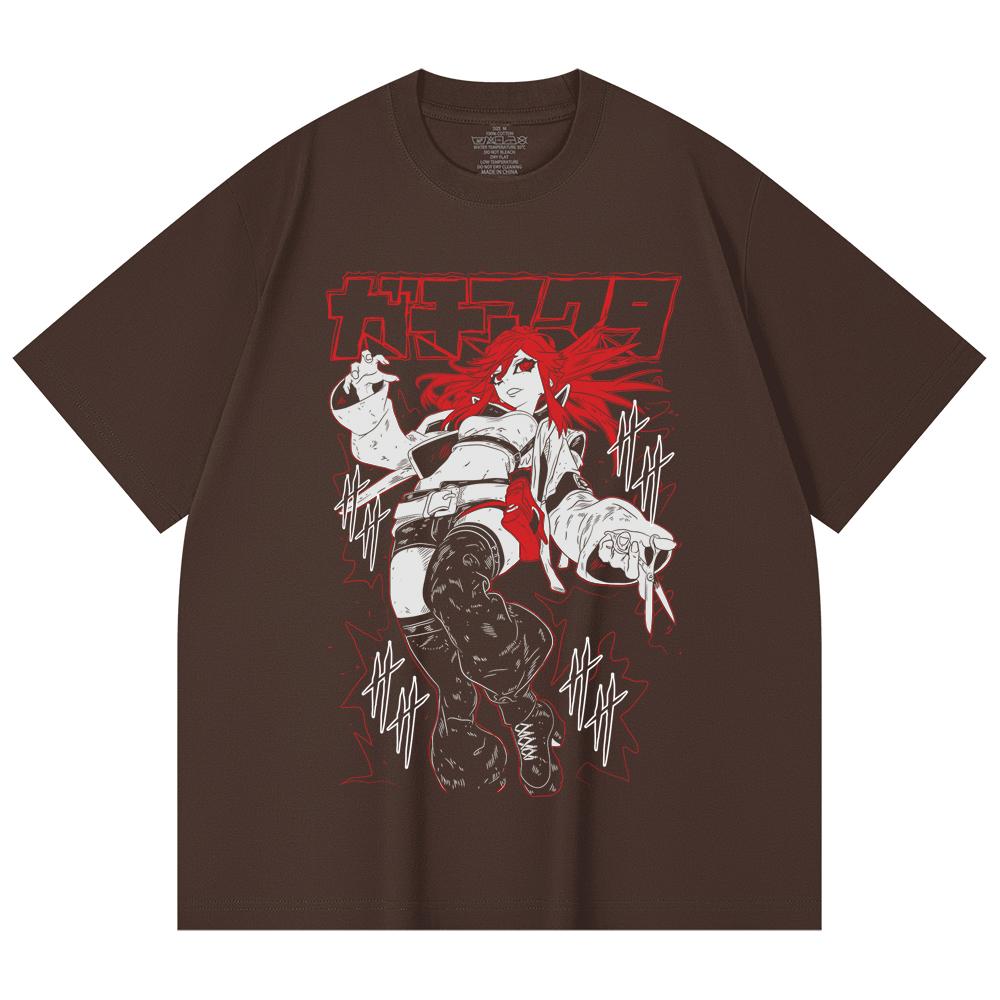 230 Gsm 100% Cotton Gachiakuta V6 Riyo Black Print Unisex Heavy Cotton T Shirt