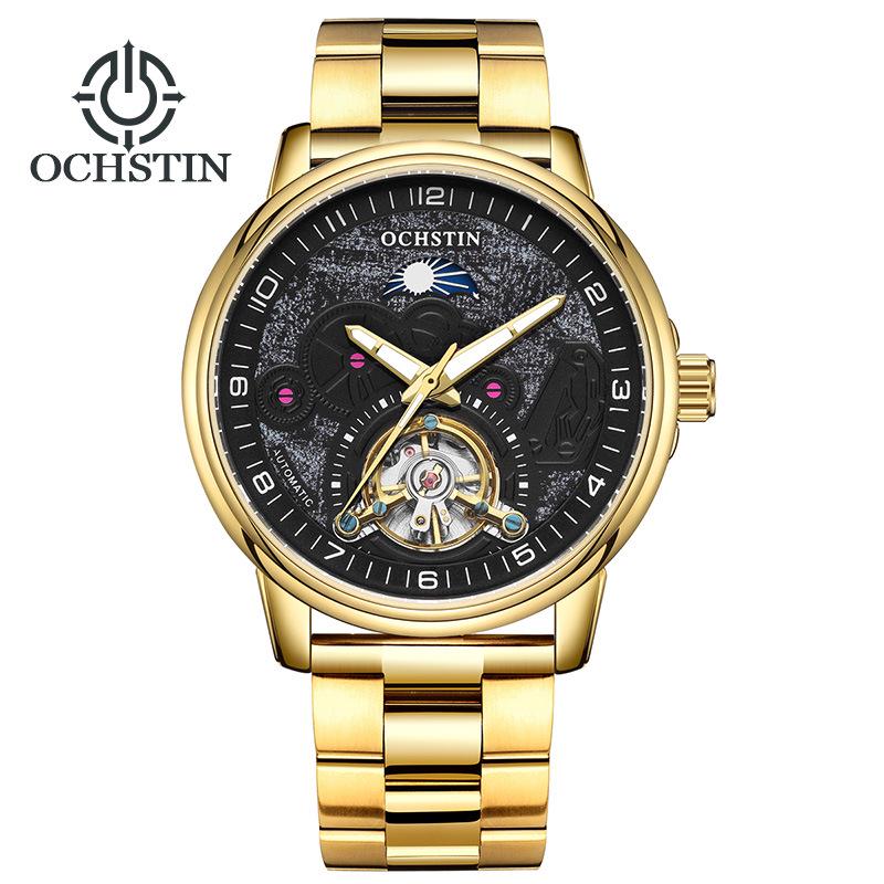 Swiss Tourbillon Men's Mechanical Watch, Large Dial, Automatic, Fashionable Leather Strap, High-End Feel