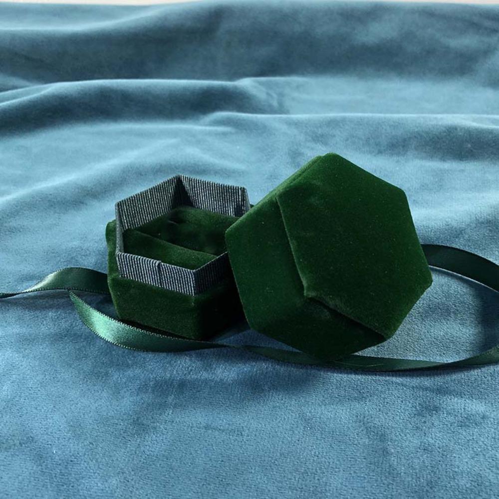 Ribbon Flocking Ring Box Velvet Ring Display Case Portable Jewelry Organizer  Spouse