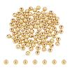 100Pcs Brass Beads, Long-Lasting, Round, Real 18K Gold Plated, 6mm, Hole: 1.2mm