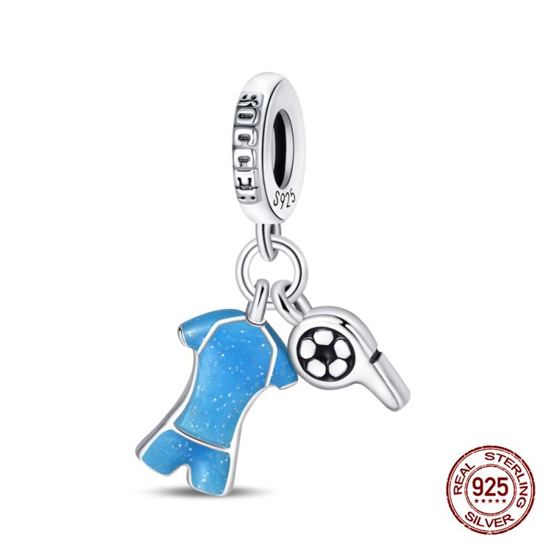 Charms Copper Fit 3Mm Original Bracelet Necklace Womens Sports Fitness Football Series Charms Diy Fine Jewelry Gifts