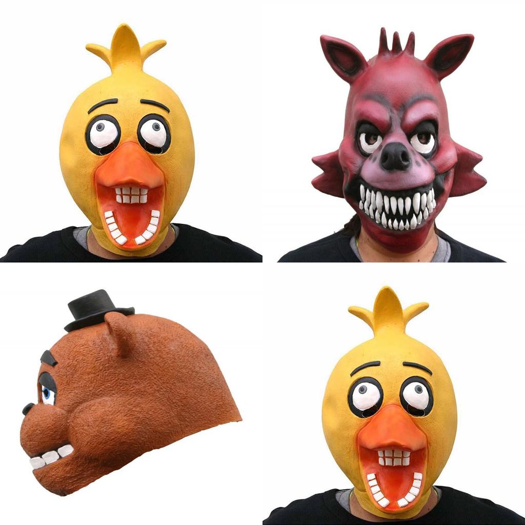 Einheitsgröße Latexmaske für Erwachsene, inspiriert von den Charakteren aus Five Nights At Freddy's