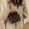 Modische Color-Blocking Handtasche, Retro Eimer-Tasche, Einzel-Schulter Crossbody-Tasche