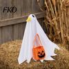 High-quality Halloween Prop Goose Outfit, Ghost Porch Clothes with Pumpkin Bag for 23" Spooky Party Decoration Statue, Accessory Outdoor Patio